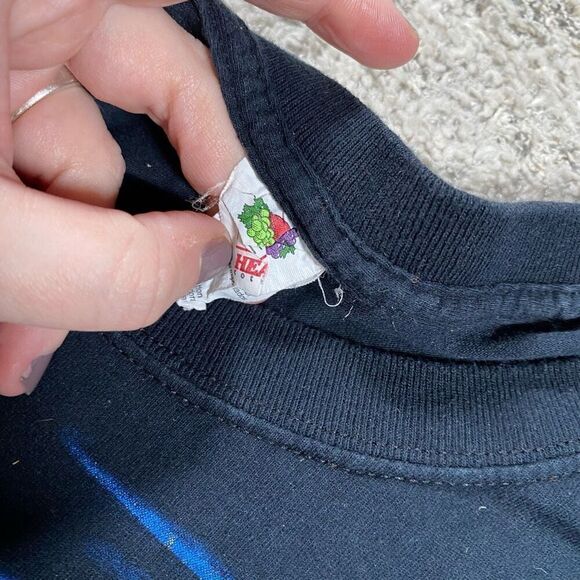 Vintage Y2K Grim Reaper Graveyard 3D Print Tee T Shirt - Picture 5 of 7